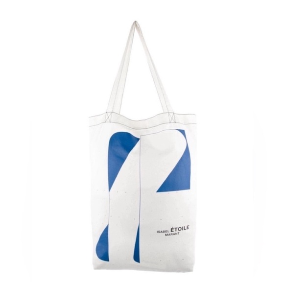 Isabel Marant Blue and White Graphic Tote